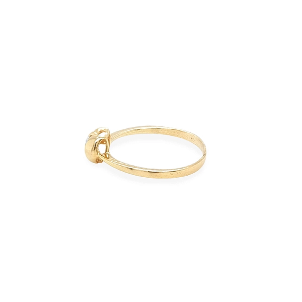 Gold Engagement Ring with Zircon