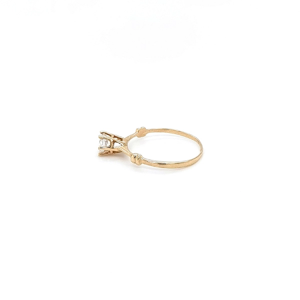 Gold Engagement Ring with Zircon