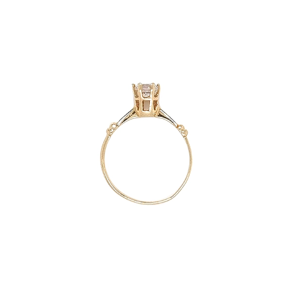 Gold Engagement Ring with Zircon