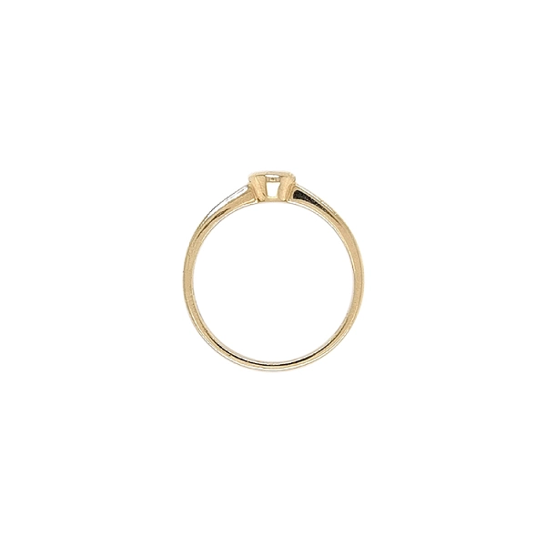 Gold Engagement Ring with Zircon