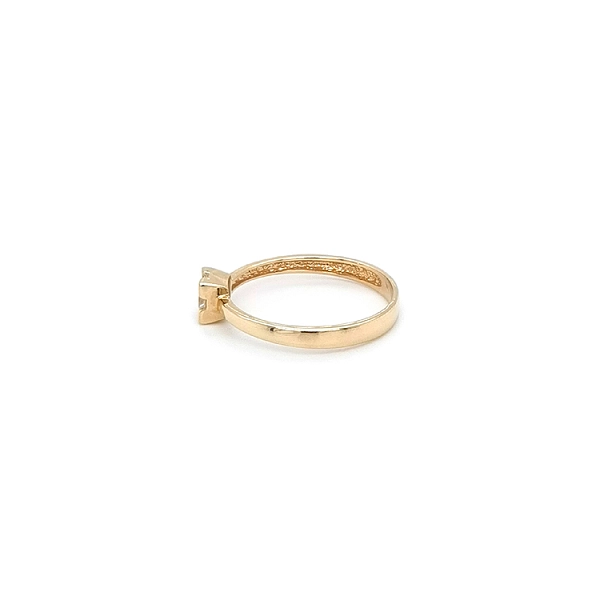 Gold Engagement Ring with Zircon