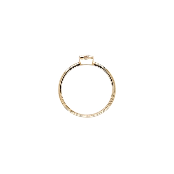 Gold Engagement Ring with Zircon