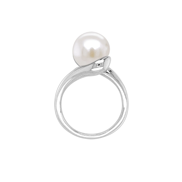 Gold Ring with Pearl and Zircones