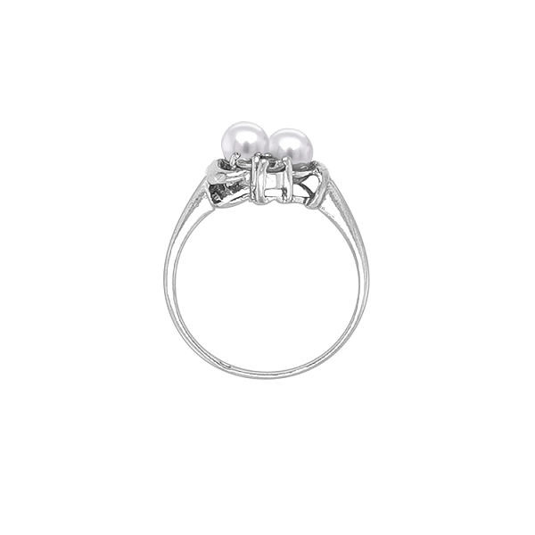 Gold Ring with Pearl and Zircones