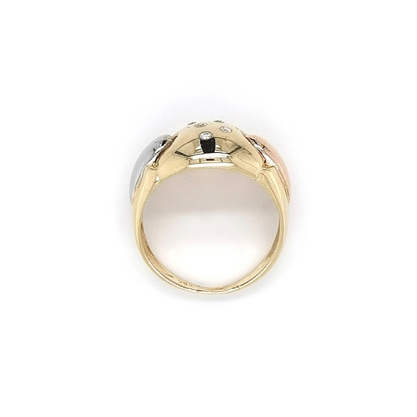 Ring with Zirconias in Gold Combination