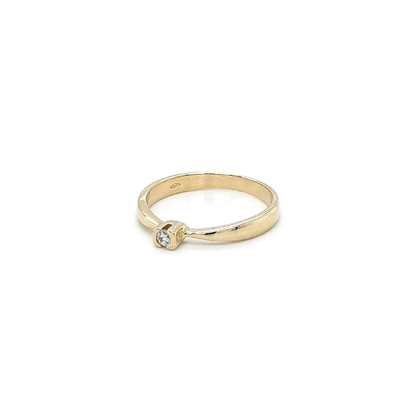 Gold Engagement Ring with Zircon