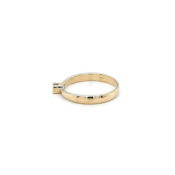 Gold Engagement Ring with Zircon