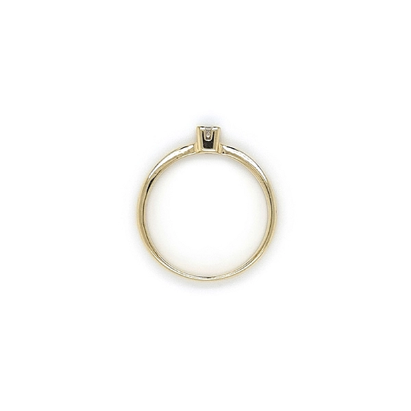 Gold Engagement Ring with Zircon