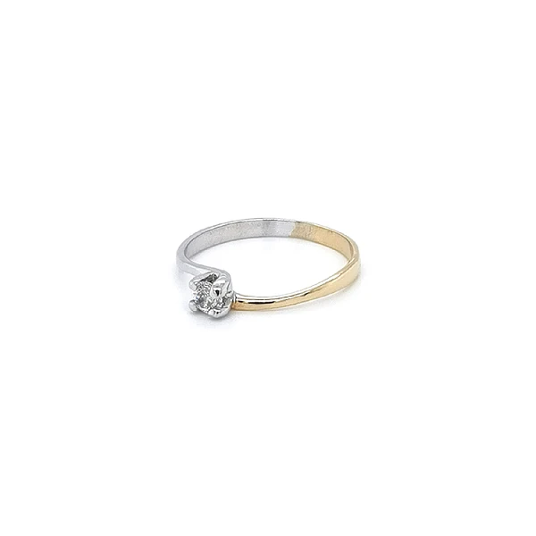 Gold Engagement Ring with Zircon