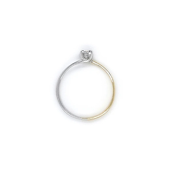 Gold Engagement Ring with Zircon