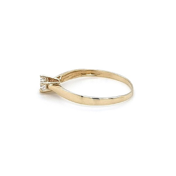 Gold Engagement Ring with Zircon