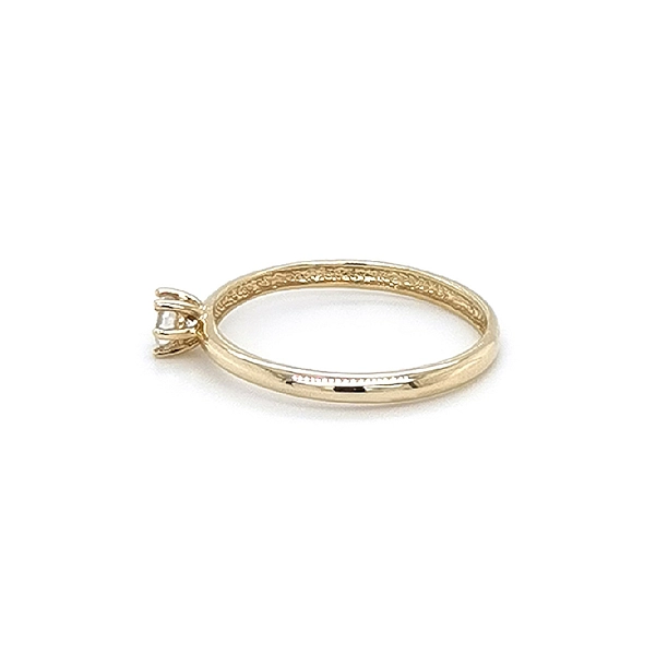 Gold Engagement Ring with Zircon