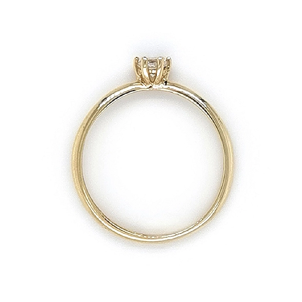 Gold Engagement Ring with Zircon