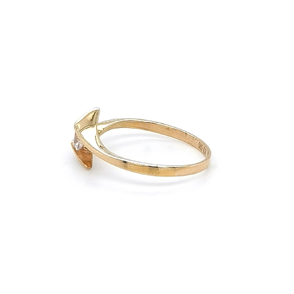 Gold Engagement Ring with Zircon