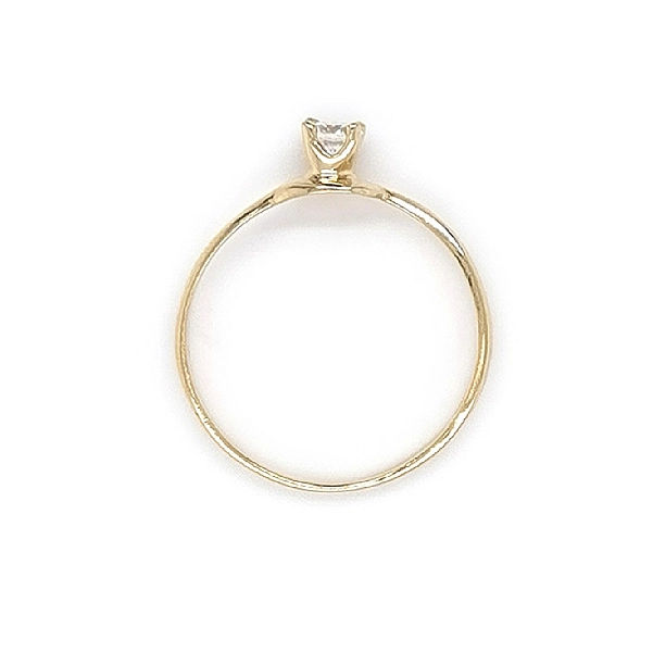 Gold Engagement Ring with Zircon