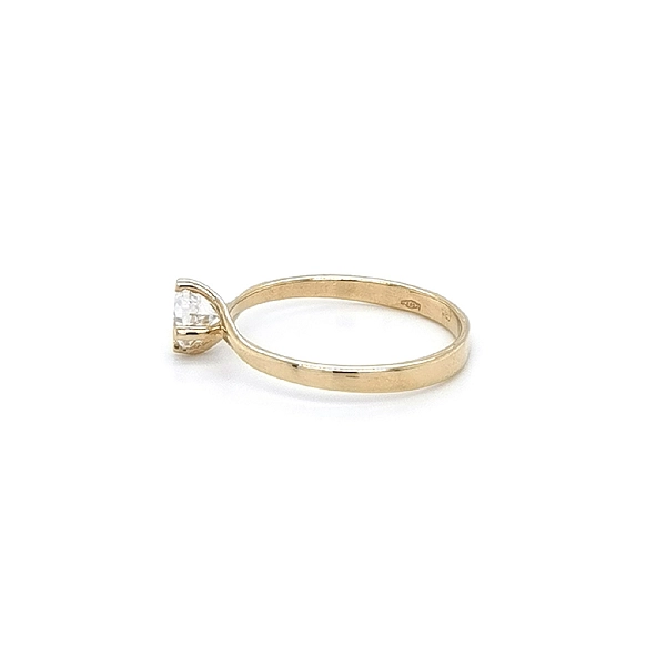 Gold Engagement Ring with Zircon