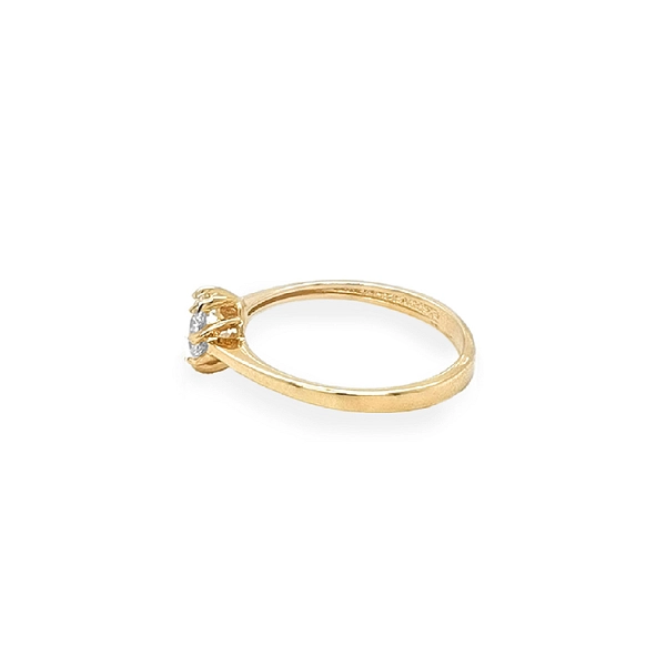 Gold Engagement Ring with Zircon