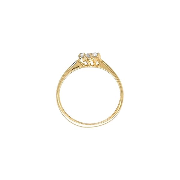 Gold Engagement Ring with Zircon