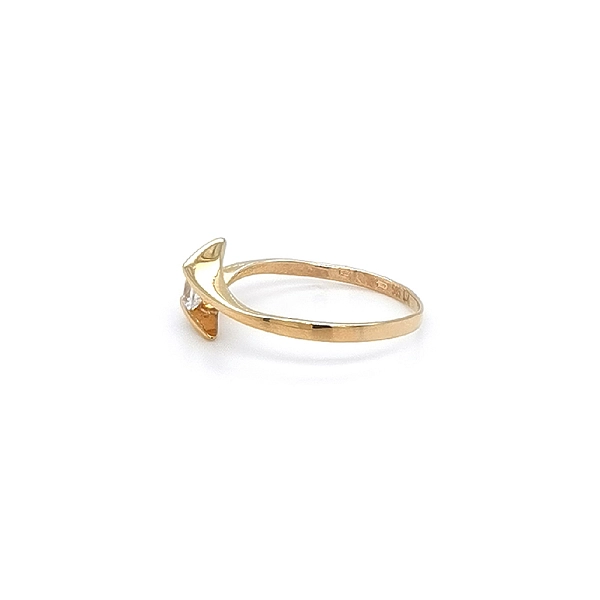 Gold Engagement Ring with Zircon