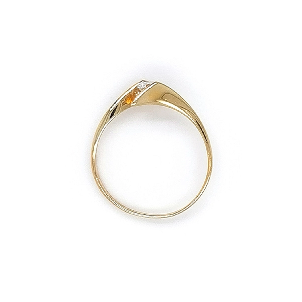Gold Engagement Ring with Zircon
