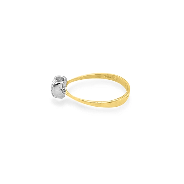 Gold Engagement Ring with Zircon