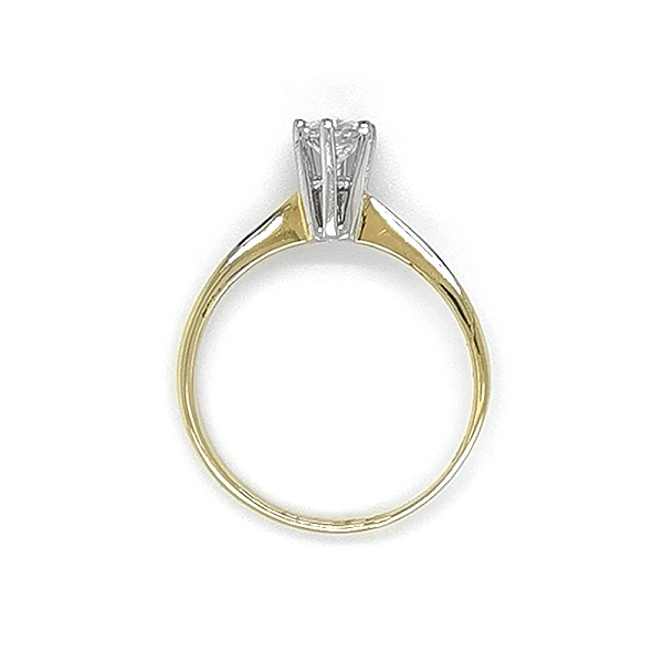 Engagement Ring with Zircon made of Combined Gold