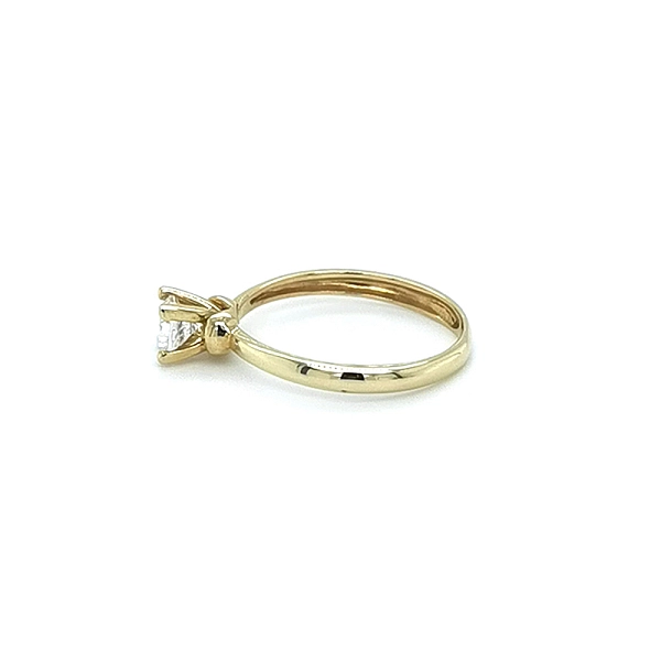 Gold Engagement Ring with Zircon