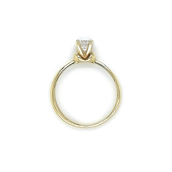 Gold Engagement Ring with Zircon