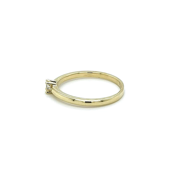 Gold Engagement Ring with Zircon