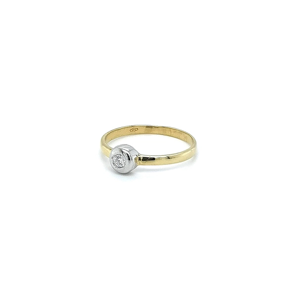 Gold Engagement Ring with Zircon
