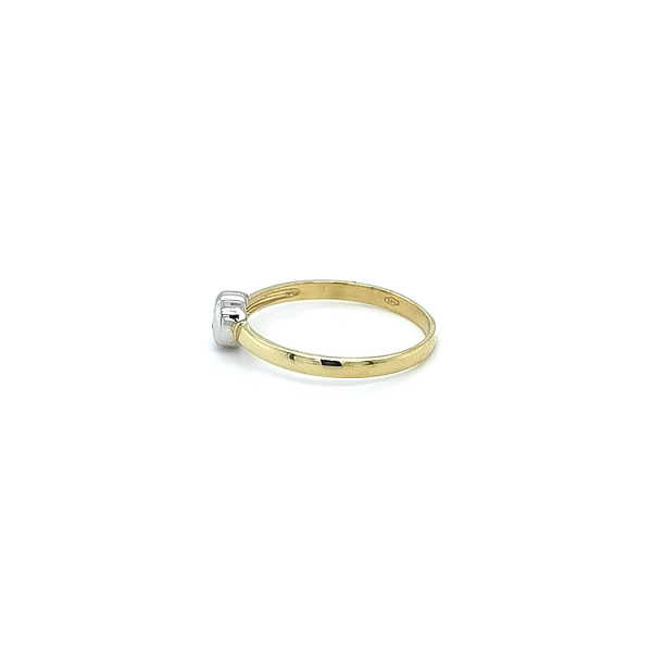 Gold Engagement Ring with Zircon