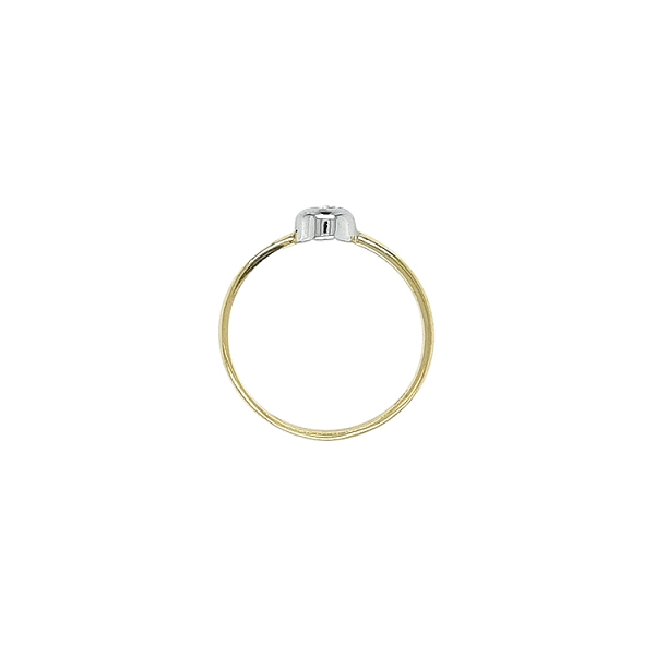 Gold Engagement Ring with Zircon