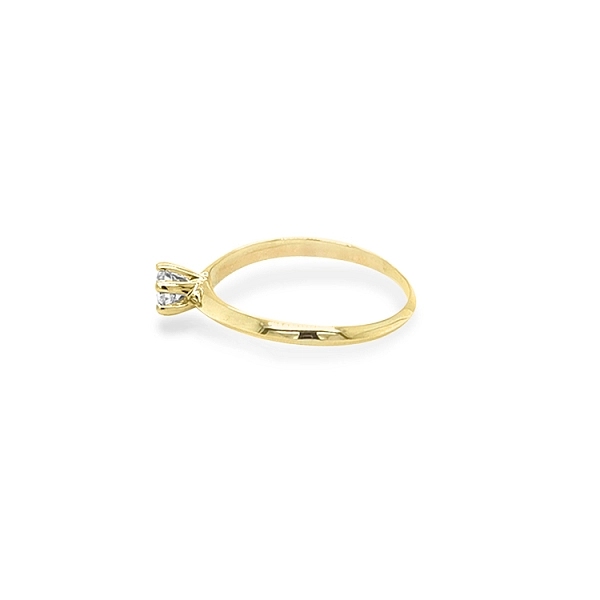 Gold Engagement Ring with Zircon