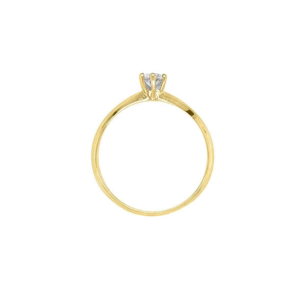 Gold Engagement Ring with Zircon