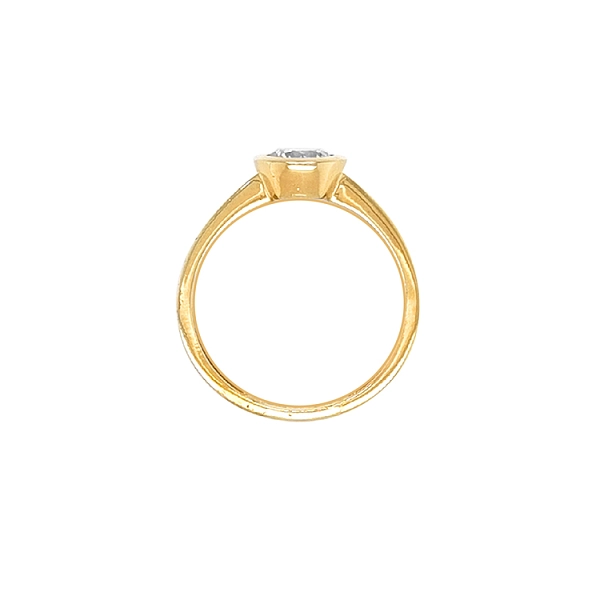 Gold Engagement Ring with Zircon