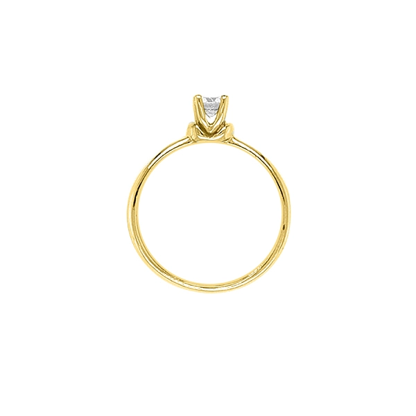 Gold Engagement Ring with Zircon