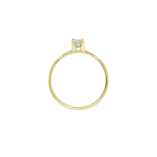 Gold Engagement Ring with Zircon