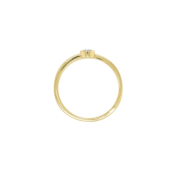 Gold Engagement Ring with Zircon