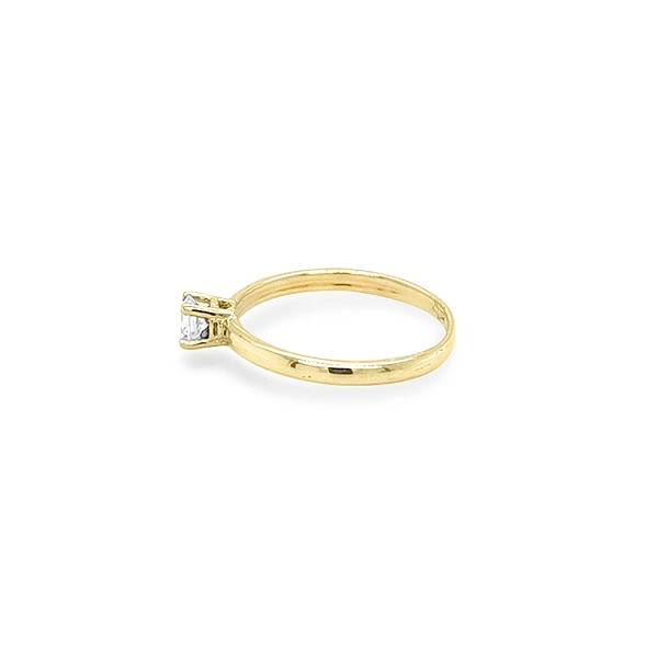 Gold Engagement Ring with Zircon