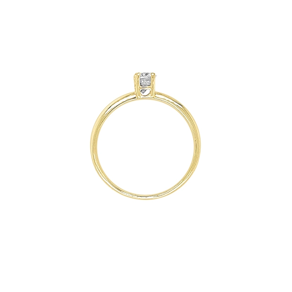 Gold Engagement Ring with Zircon