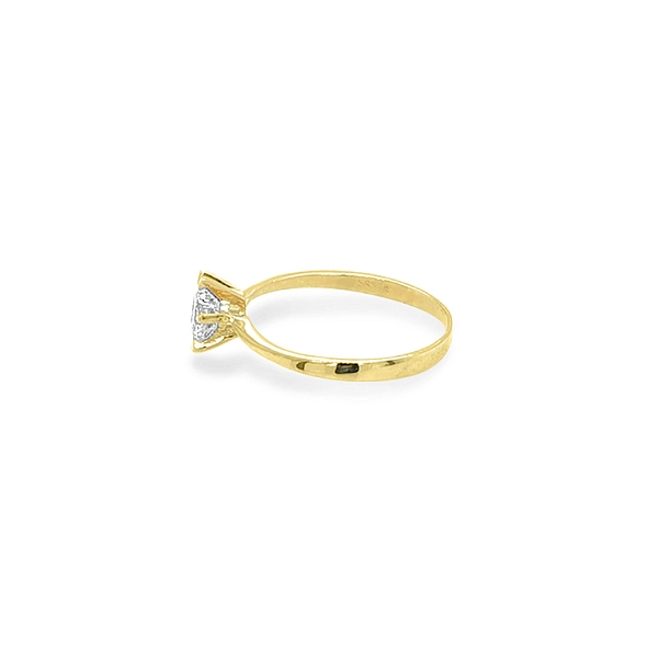 Gold Engagement Ring with Zircon