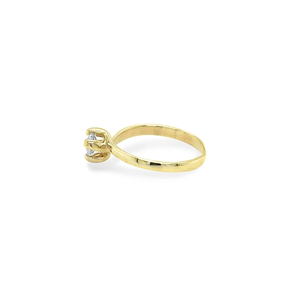 Gold Engagement Ring with Zircon