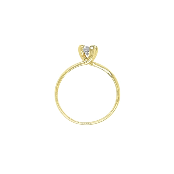 Gold Engagement Ring with Zircon
