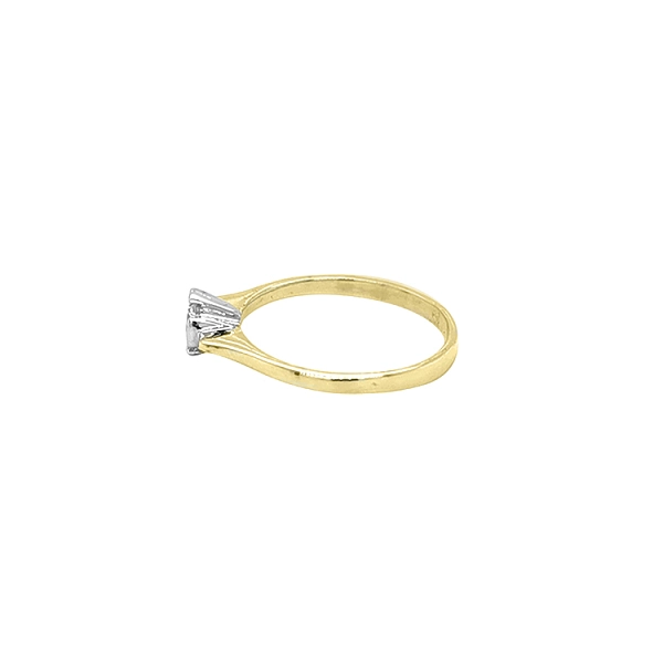 Gold Engagement Ring with Zircon
