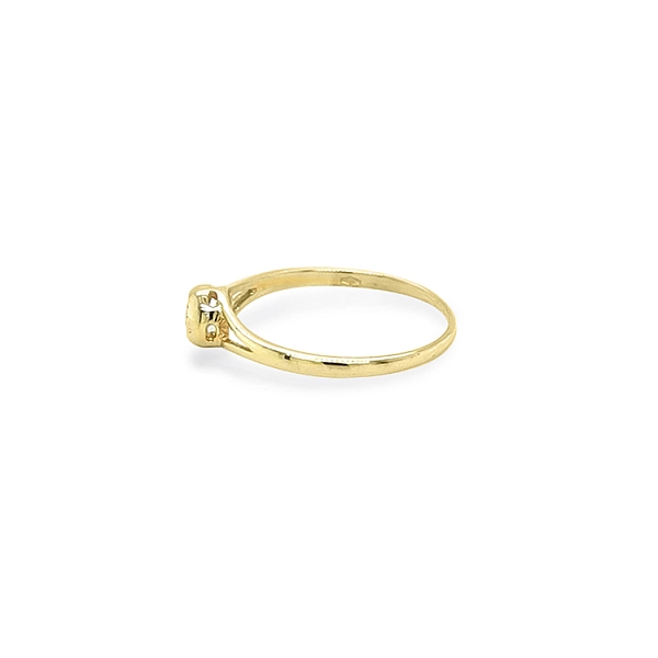 Gold Engagement Ring with Zircon