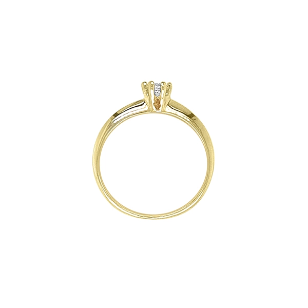 Gold Engagement Ring with Zircon