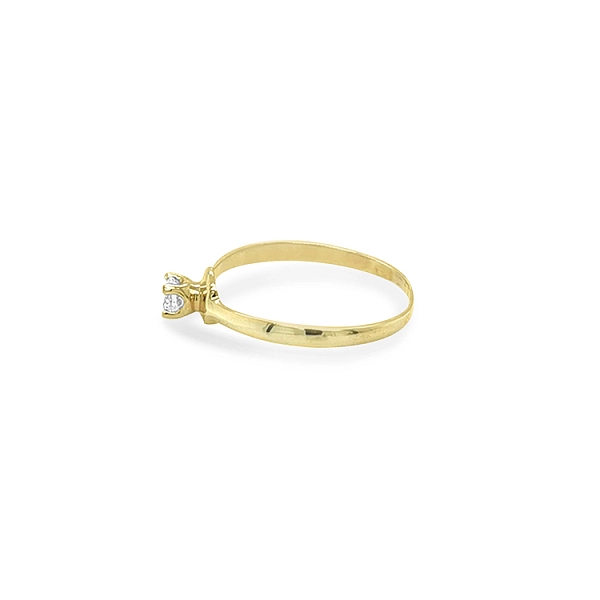Gold Engagement Ring with Zircon