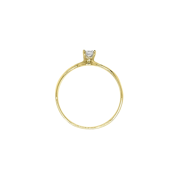 Gold Engagement Ring with Zircon