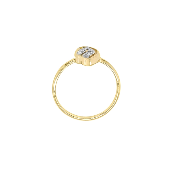 Gold Ring with Zircones made of Combined Gold