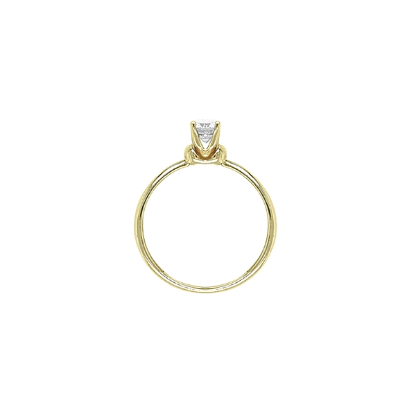Gold Engagement Ring with Zircon